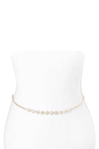 FASHION MULTI STONE CHAIN BELT