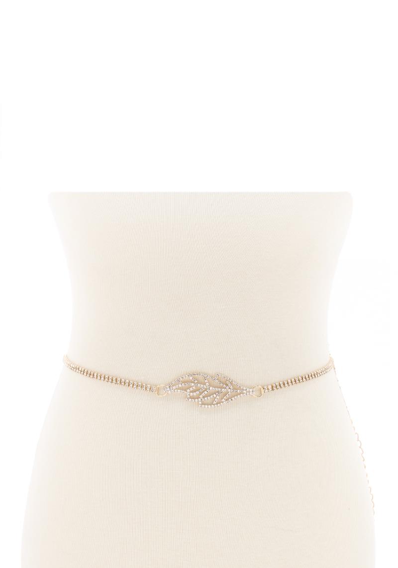 FASHION LEAF RHINESTONE BELT
