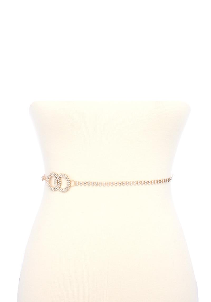 DOUBLE CIRCLE RHINESTONE BELT