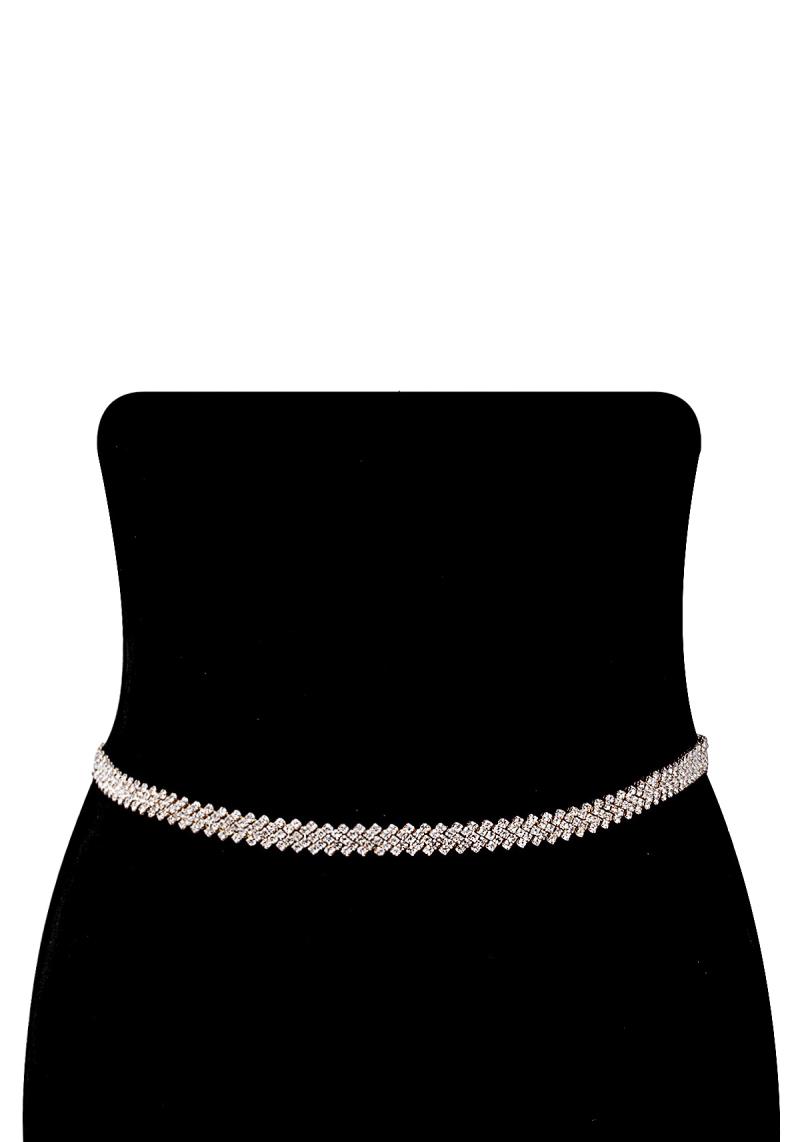 RHINESTONE PATTERN HOOK BELT
