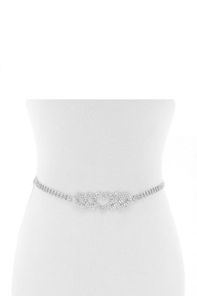 FASHION MULTI HEART CRYSTAL RHINESTONE BELT