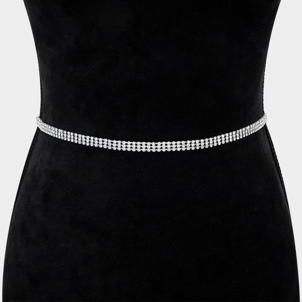 3 LAYERED BASIC RHINESTONE BELT