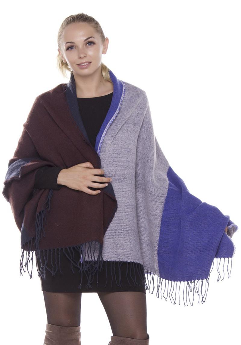 MIXED SOLID COLOR OBLONG WITH FRINGE SCARF