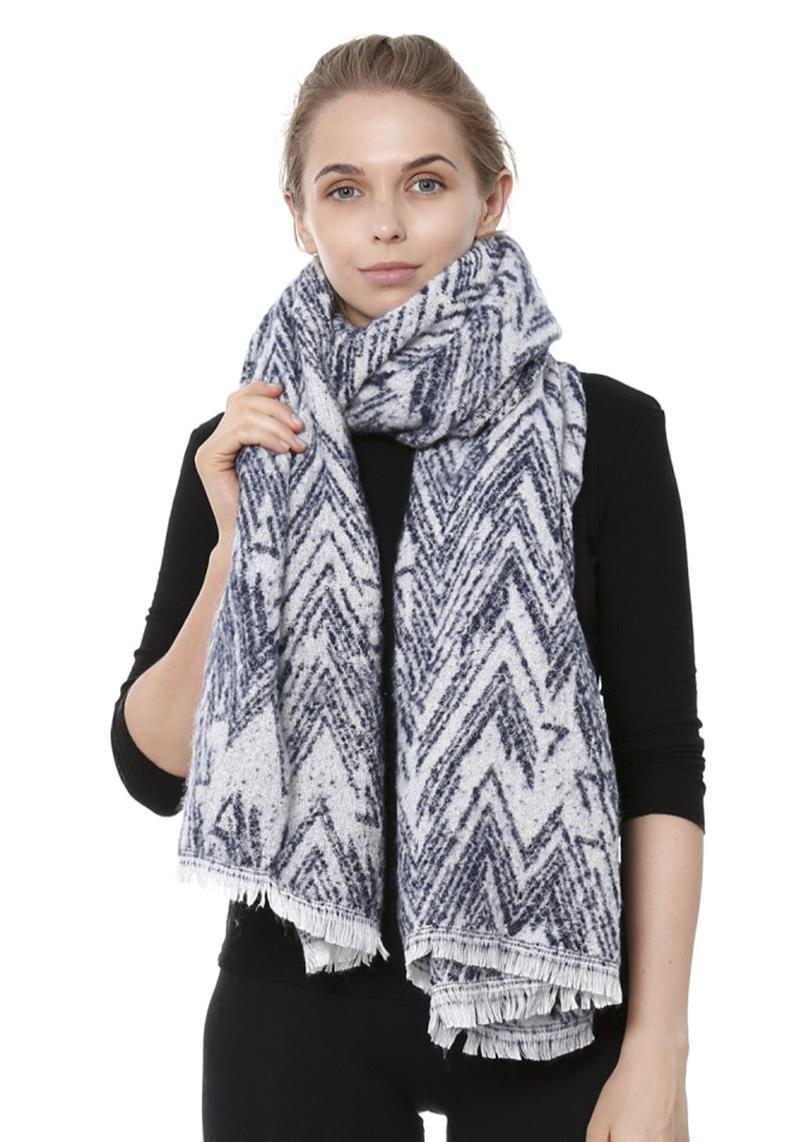 ZIG ZAG PRINTED OBLONG SCARF