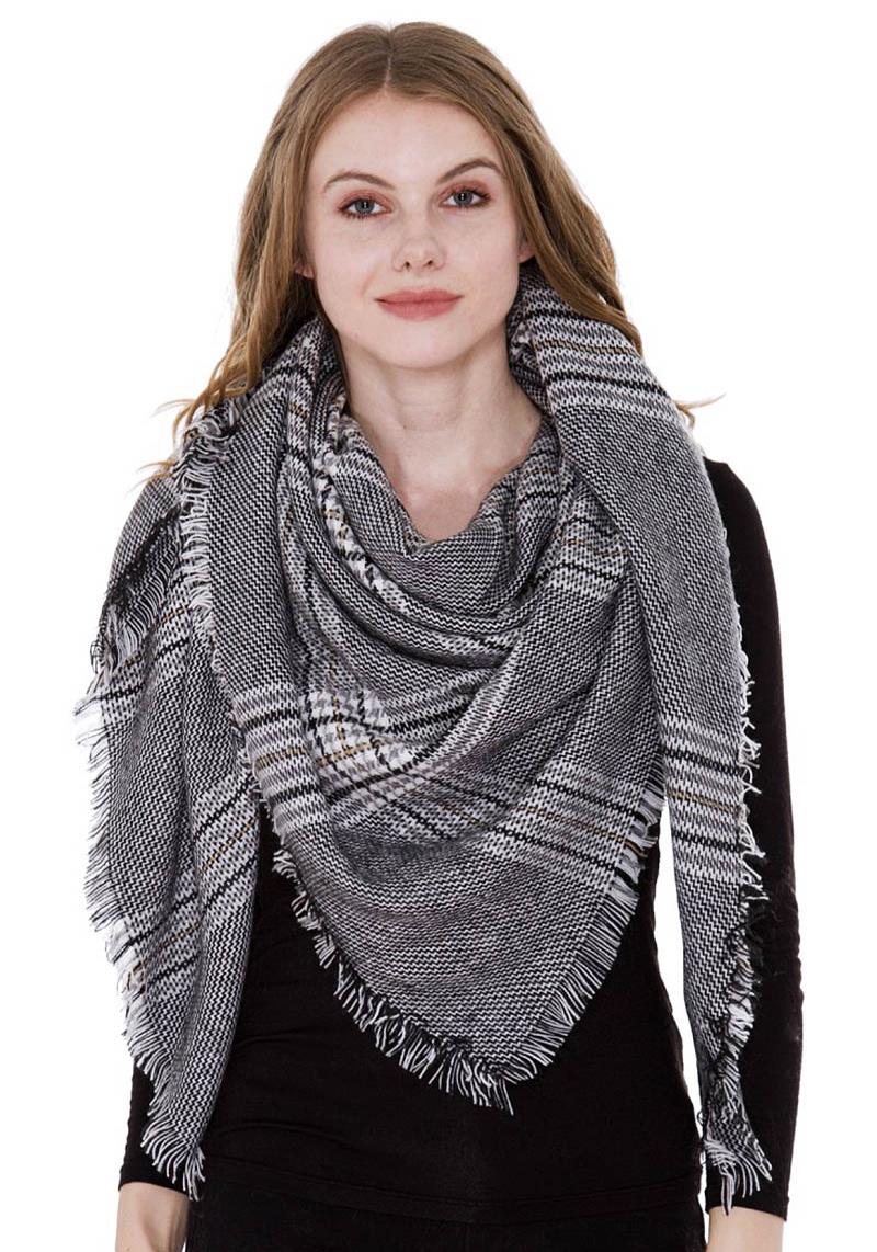 OVERSIZED PLAID SQUARE SCARF 57
