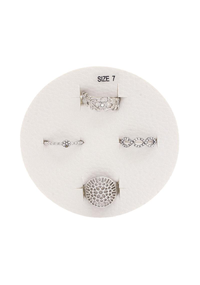 FLOWER METAL RING SET