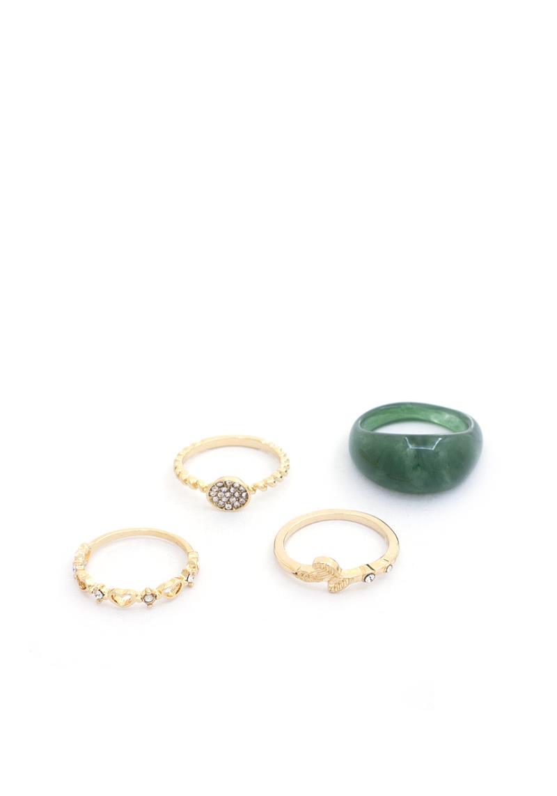 DOME SHAPE METAL ASSORTED RING SET