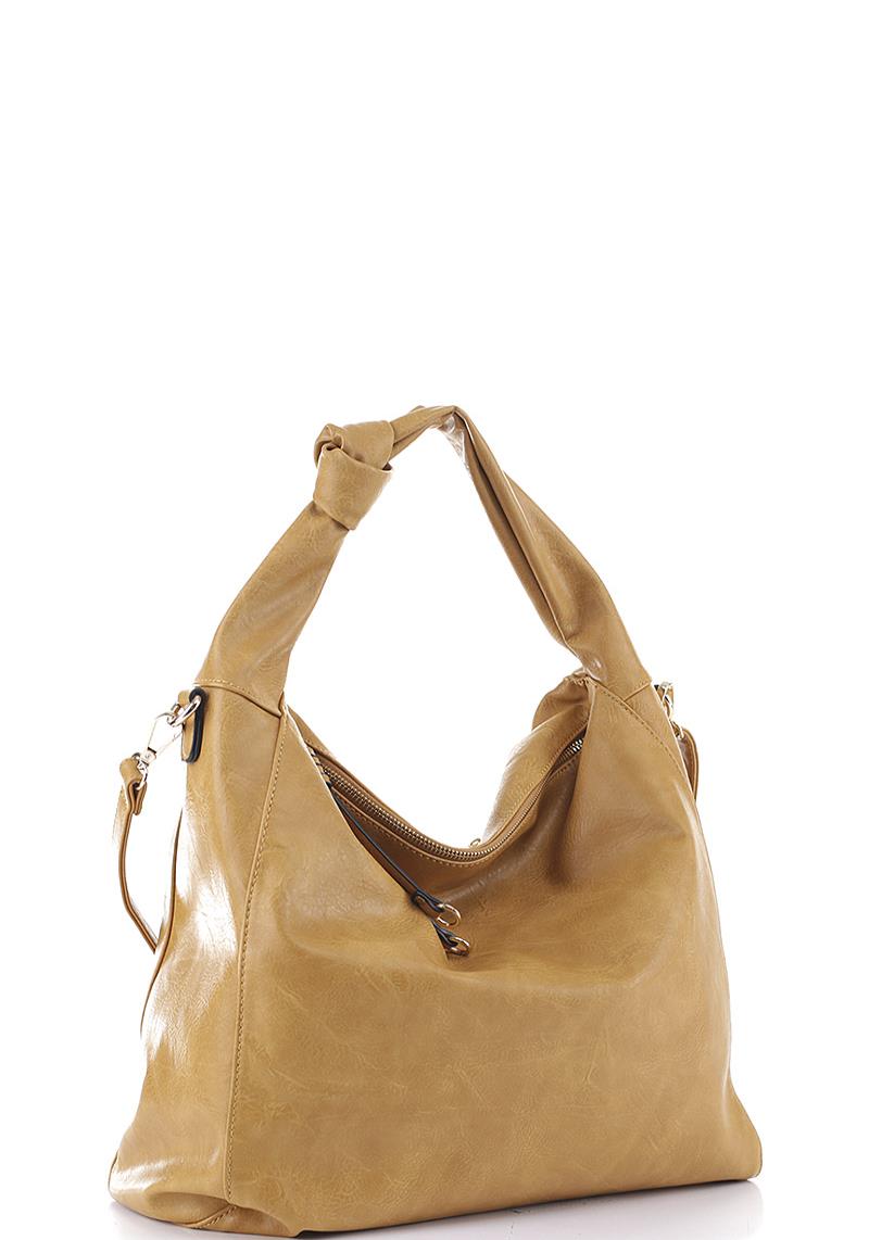 FLAPPY STRING KNOT DESIGN HOBO BAG