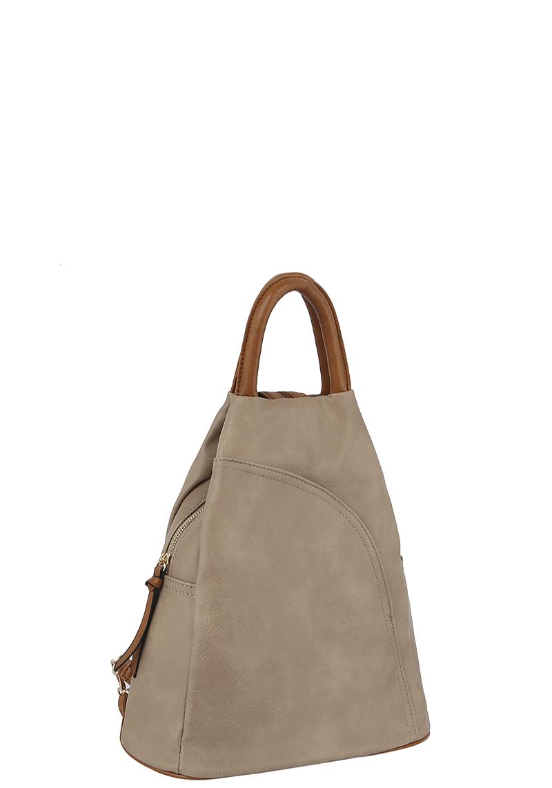 FASHION PLAIN PYRAMID SHAPED BACKPACK