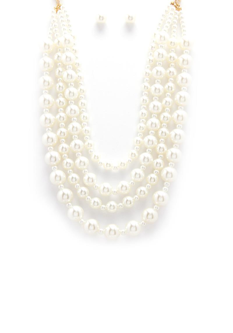 4 LAYER PEARL NECKLACE