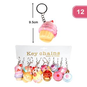 FASHION FAST FOOD KEYCHAIN (12 UNITS)