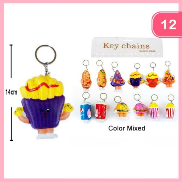 FASHION FAST FOOD KEYCHAIN (12 UNITS)