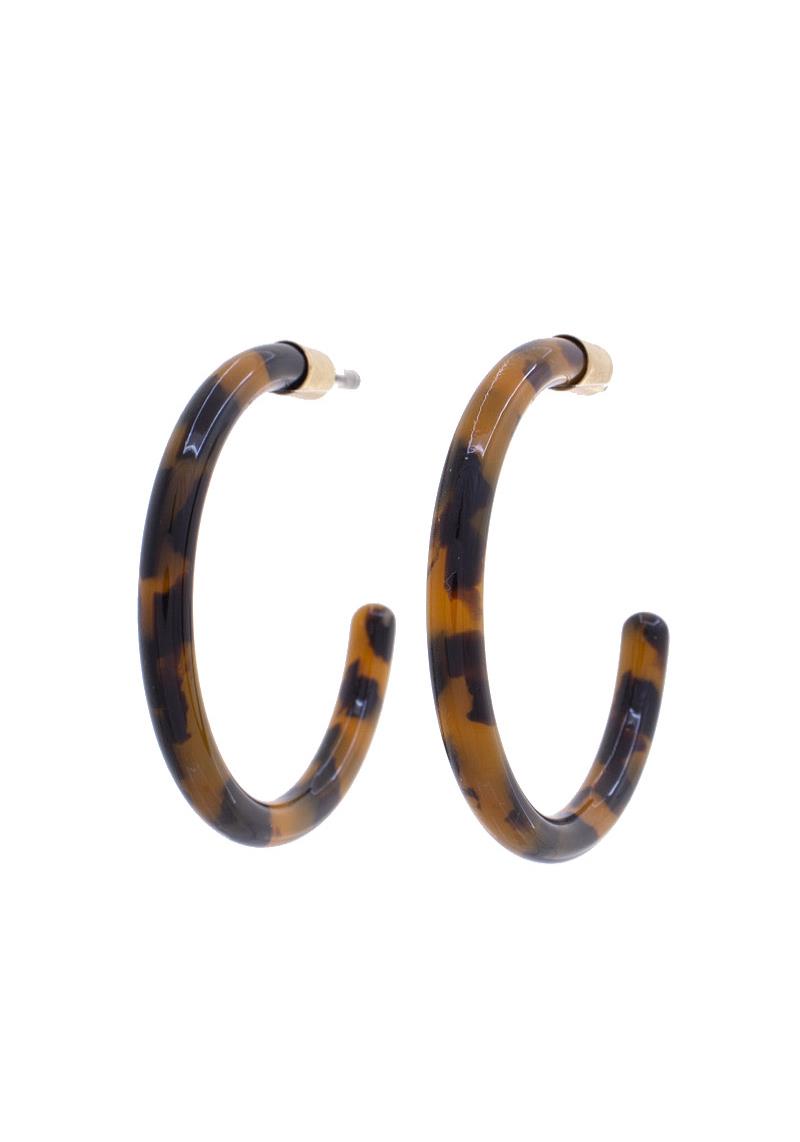 ACETATE OPEN HOOP EARRING