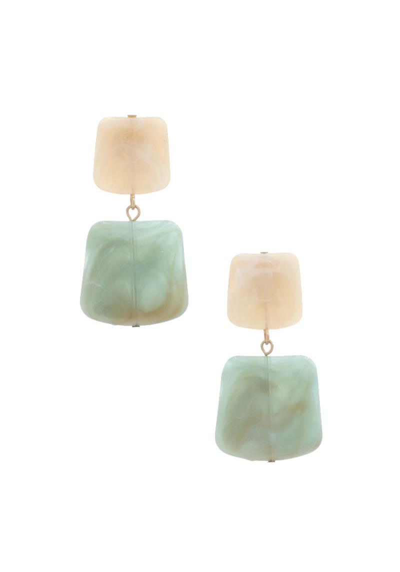 ACETATE RESIN SQUARE DROP EARRING
