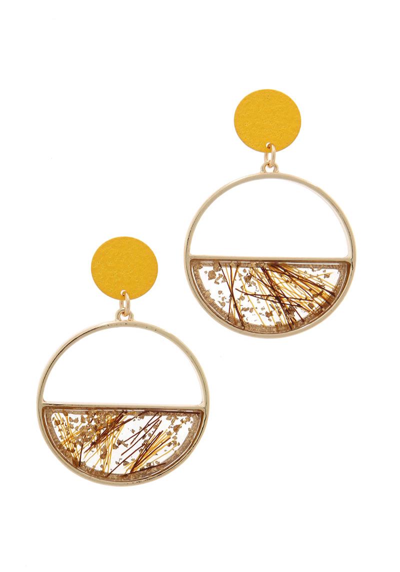 DOUBLE CIRCLE POST DROP EARRING