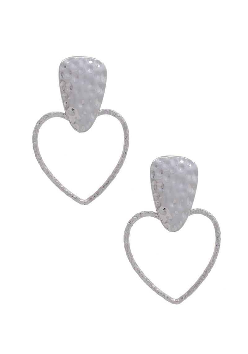 METAL HEART EARRING