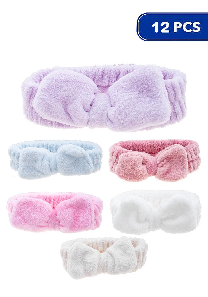 SOFT WARM BOW TIE 3 HAIR HEADBAND 12 PCS