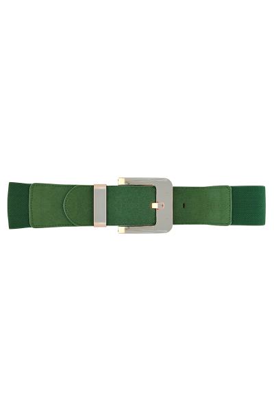 FASHION SQUARE METAL BUCKLE ELASTIC BELT