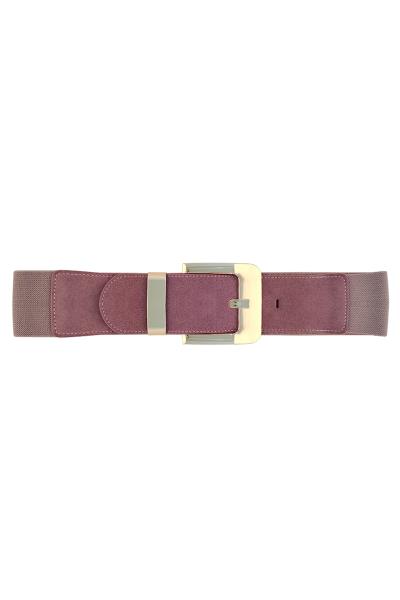 FASHION SQUARE METAL BUCKLE ELASTIC BELT