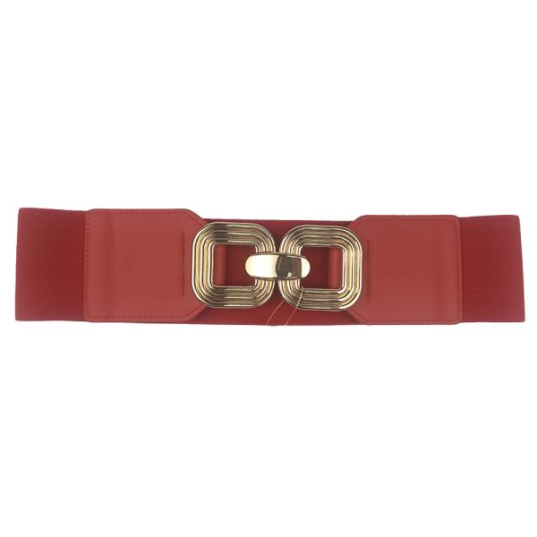 DOUBLE SQUARE BUCKLE ELASTIC BELT