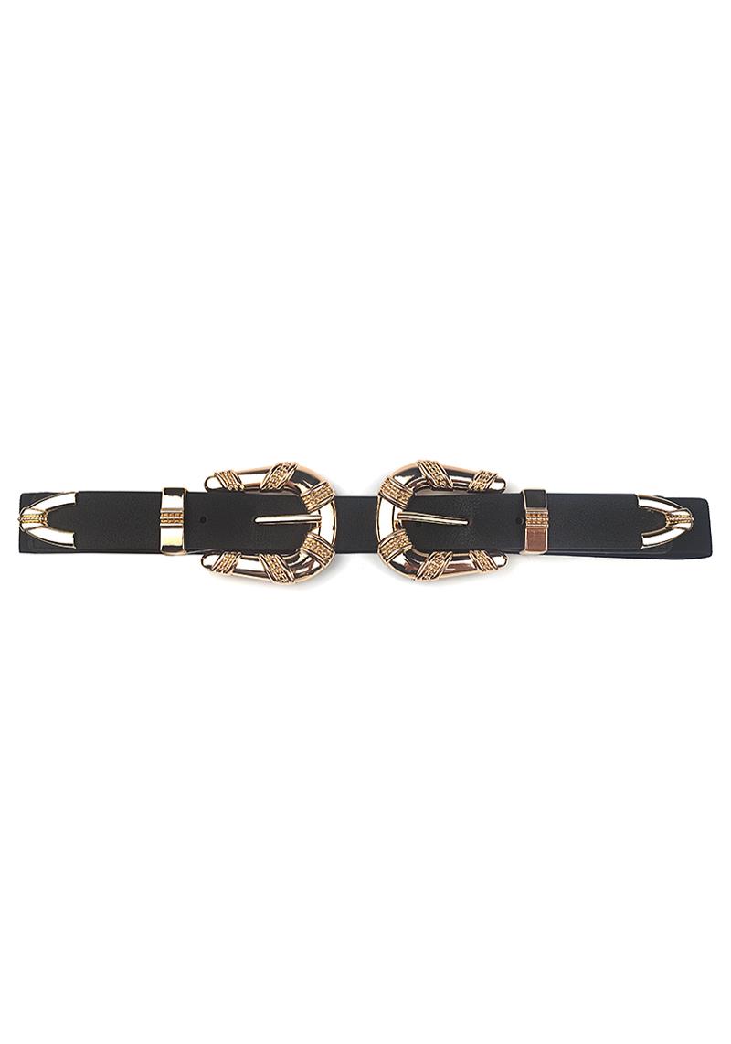 FASHION METAL DESIGN WESTERN DOUBLE SIDED BUCKLE BELT