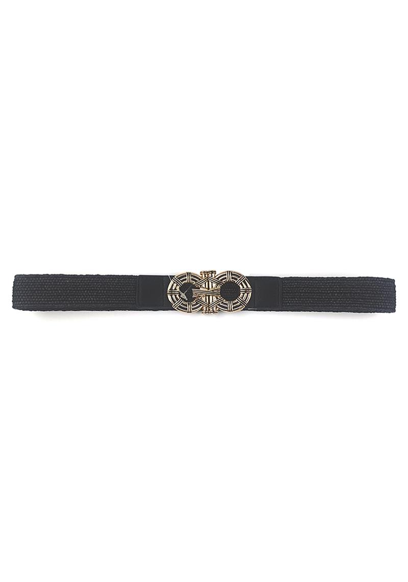 FASHION METAL CIRCLE DESIGN STRAW BELT