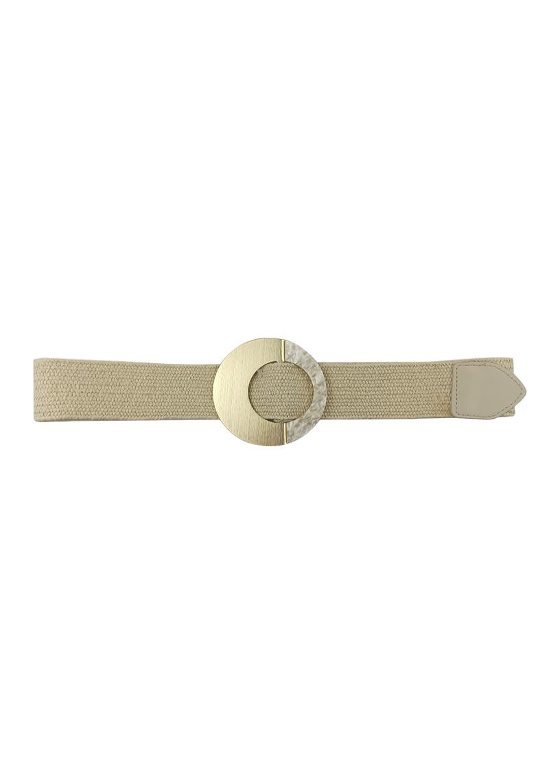 ROUND BUCKLE STRETCH WOVEN BELT