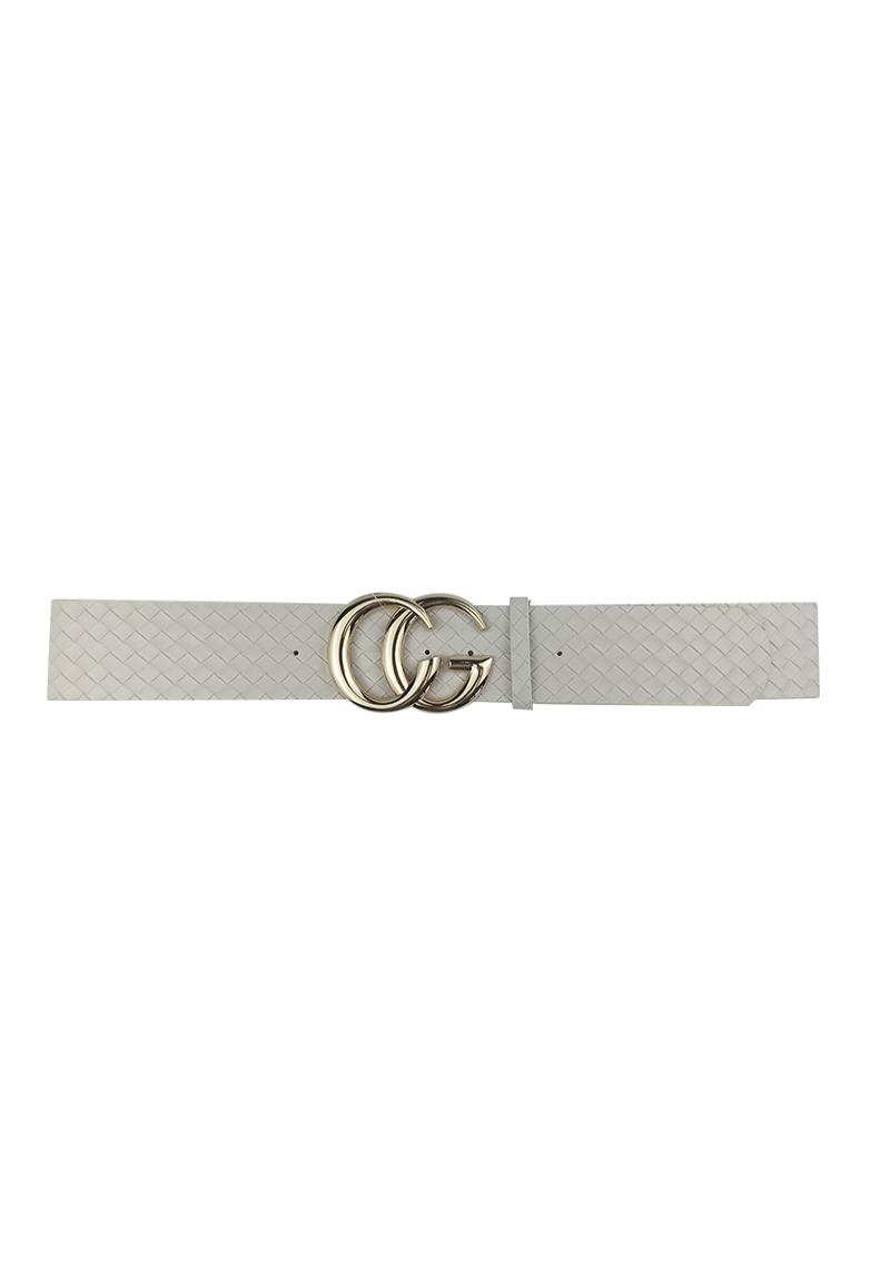 METAL BUCKLE WOVEN FEEL BELT