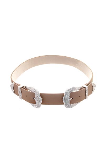 MODERN METAL FLORAL DESIGN BUCKLE BELT