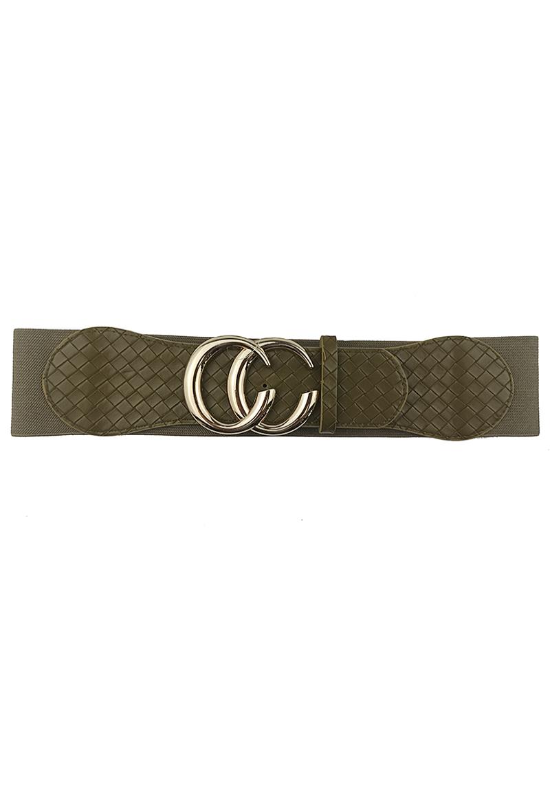 METAL DOUBLE C BUCKLE ELASTIC BELT