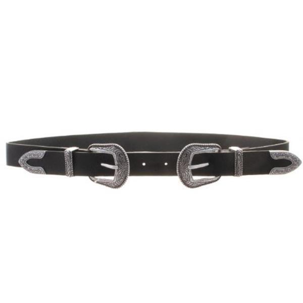 WESTERN STYLE DOUBLE BUCKLE BELT