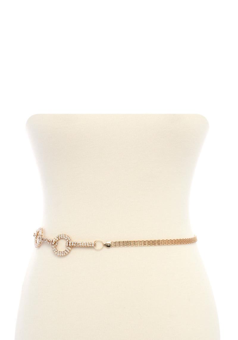 METAL RHINESTONE ROUND BELT
