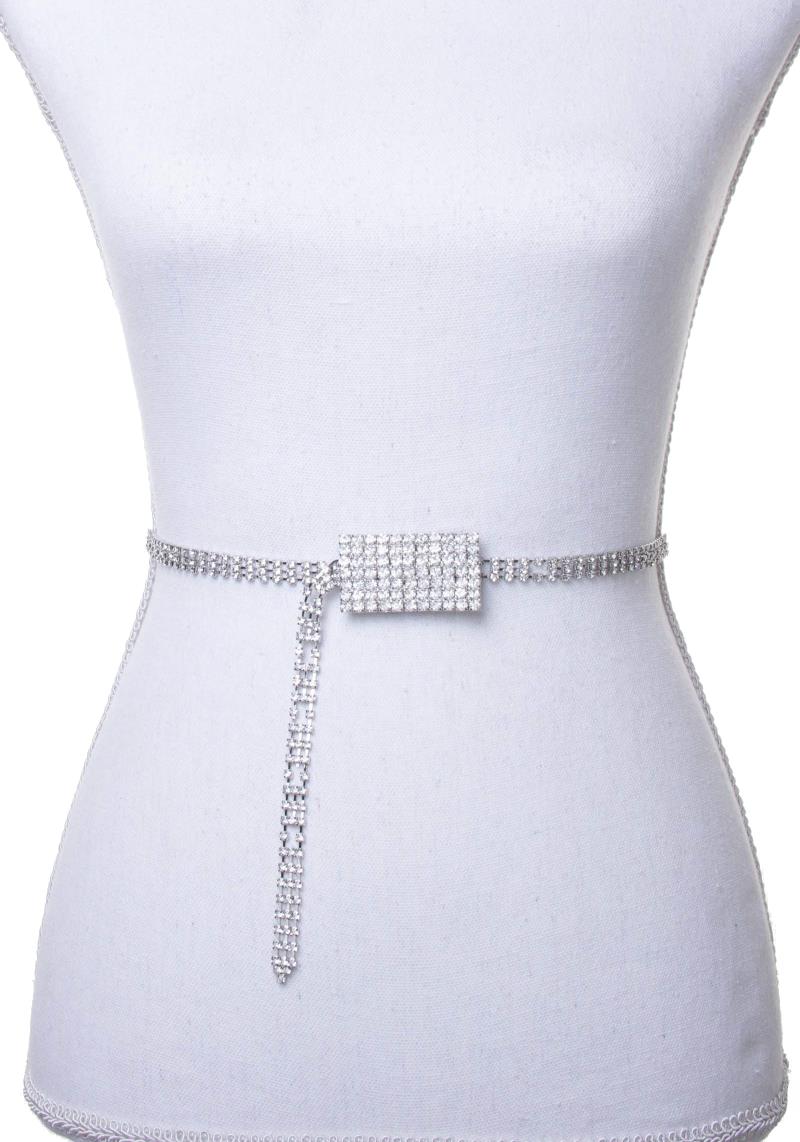 RHINESTONE RECTANGLE BULK BELT