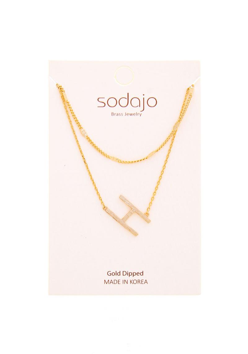 SODAJO MULTI LAYERED LETTER NECKLACE