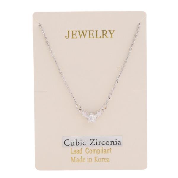 CZ Starfish Pendant Collar Necklace