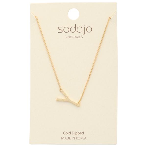 SODAJO SLANTED LETTER INITIAL PENDANT NECKLACE