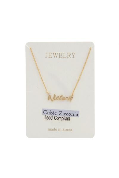 CURSIVE VICTORY PENDANT NECKLACE