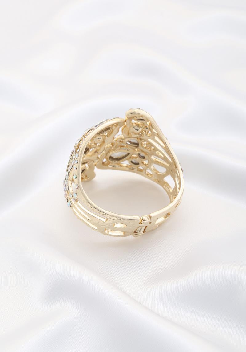 CRYSTAL METAL CUFF BRACELET