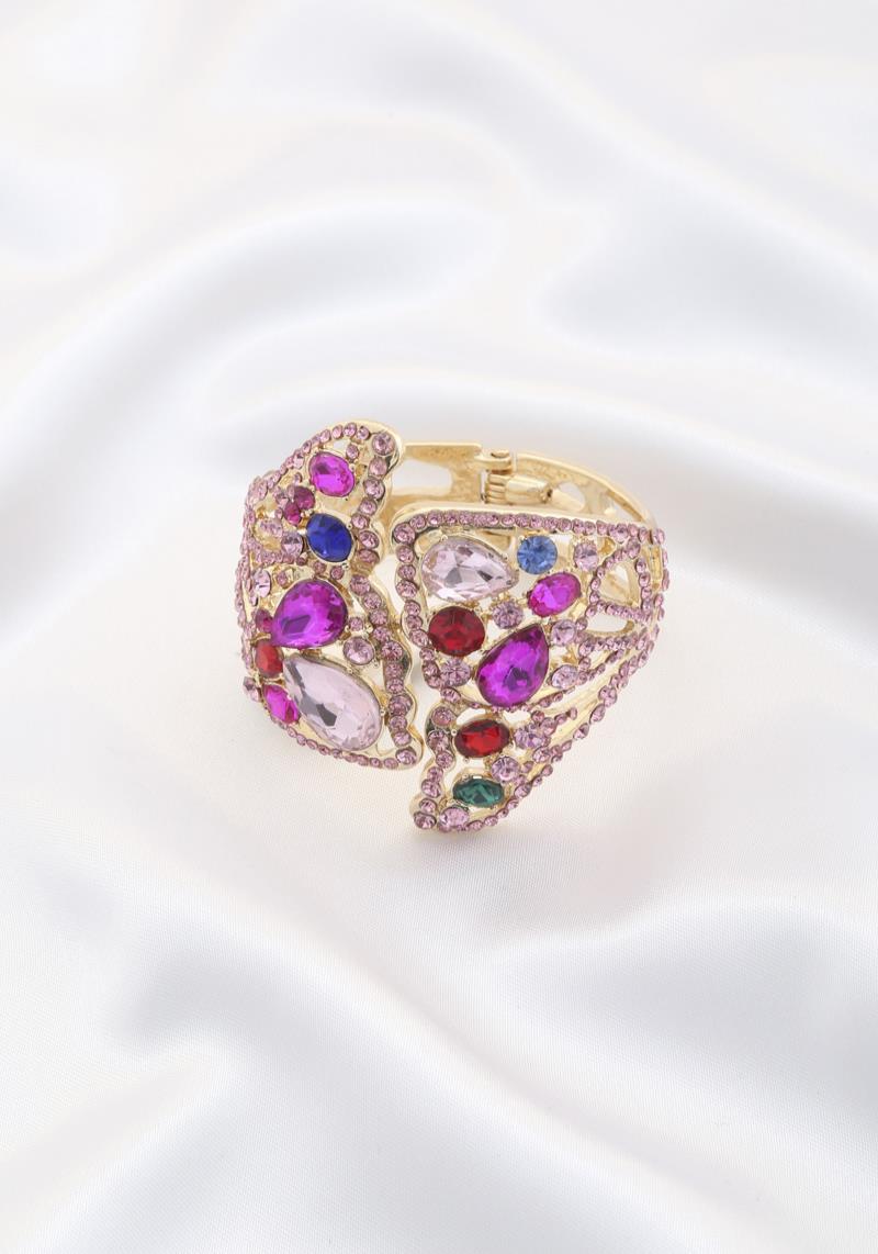 CRYSTAL METAL CUFF BRACELET