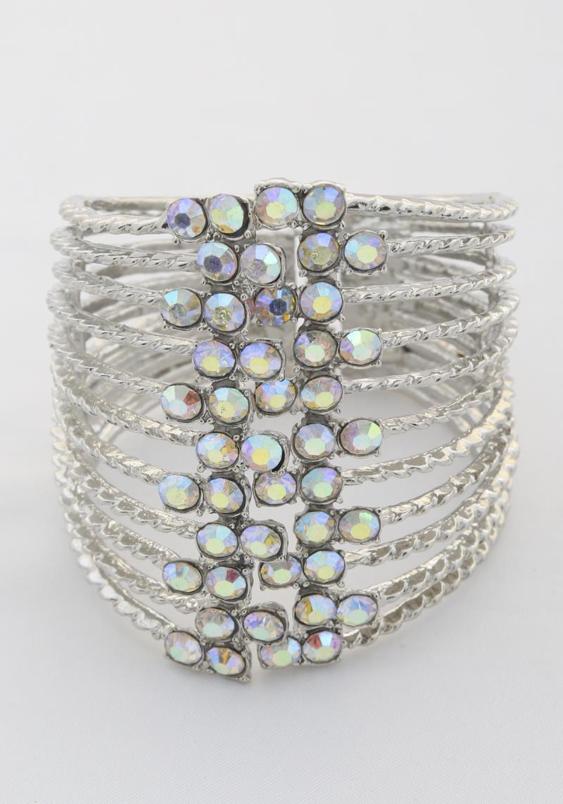 WIDE RHINESTONE CUFF BRACELET