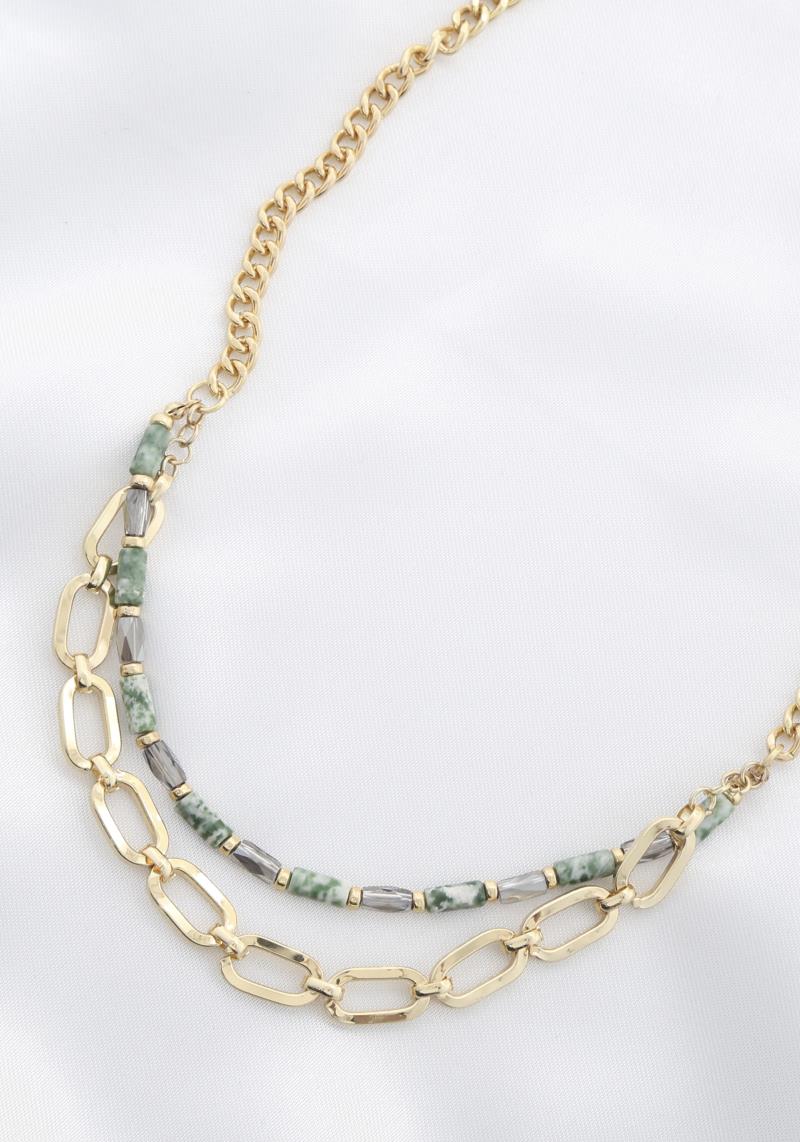 BEAD OVAL LINK NECKLACE