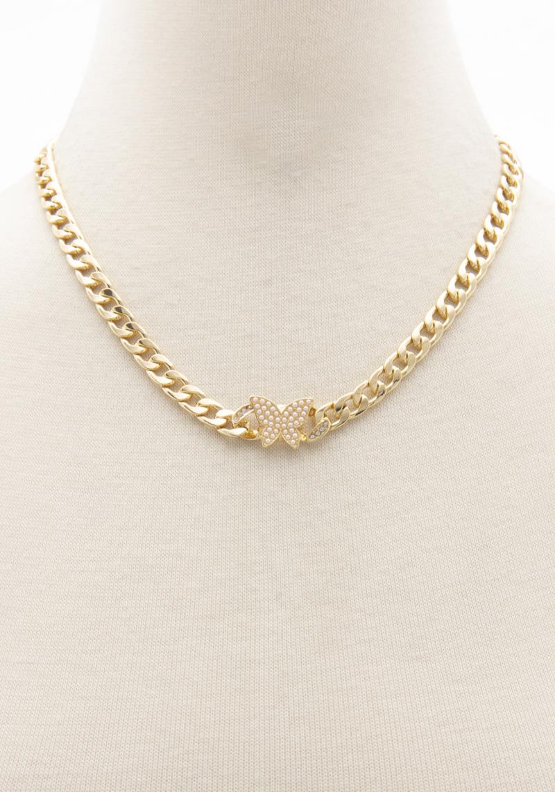 BUTTERFLY CURB LINK NECKLACE