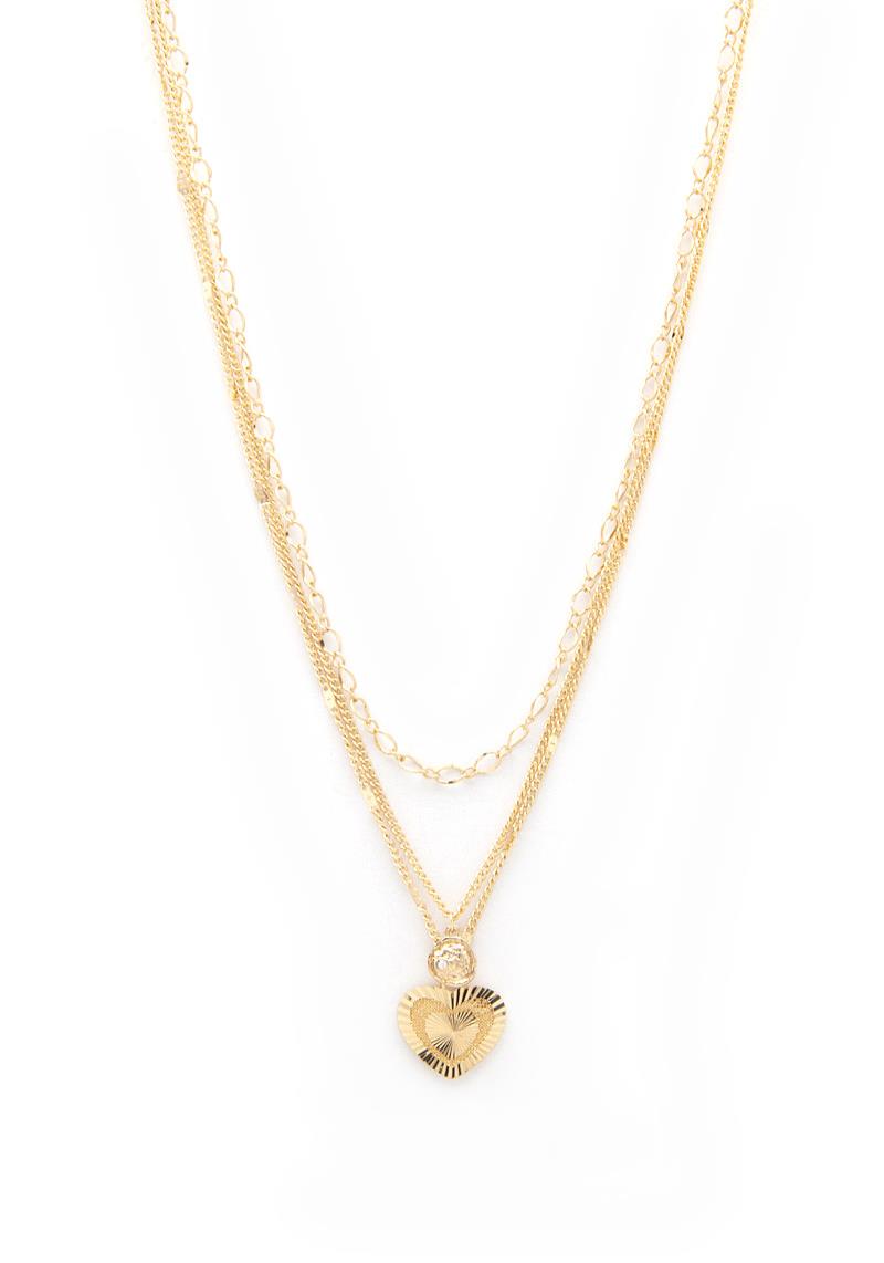 HEART CHARM LAYERED NECKLACE