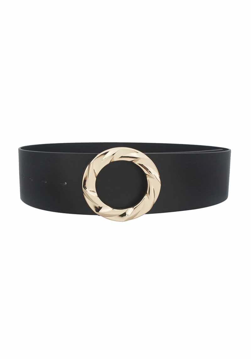 PLUS METAL WIDE CIRCLE BUCKLE BELT