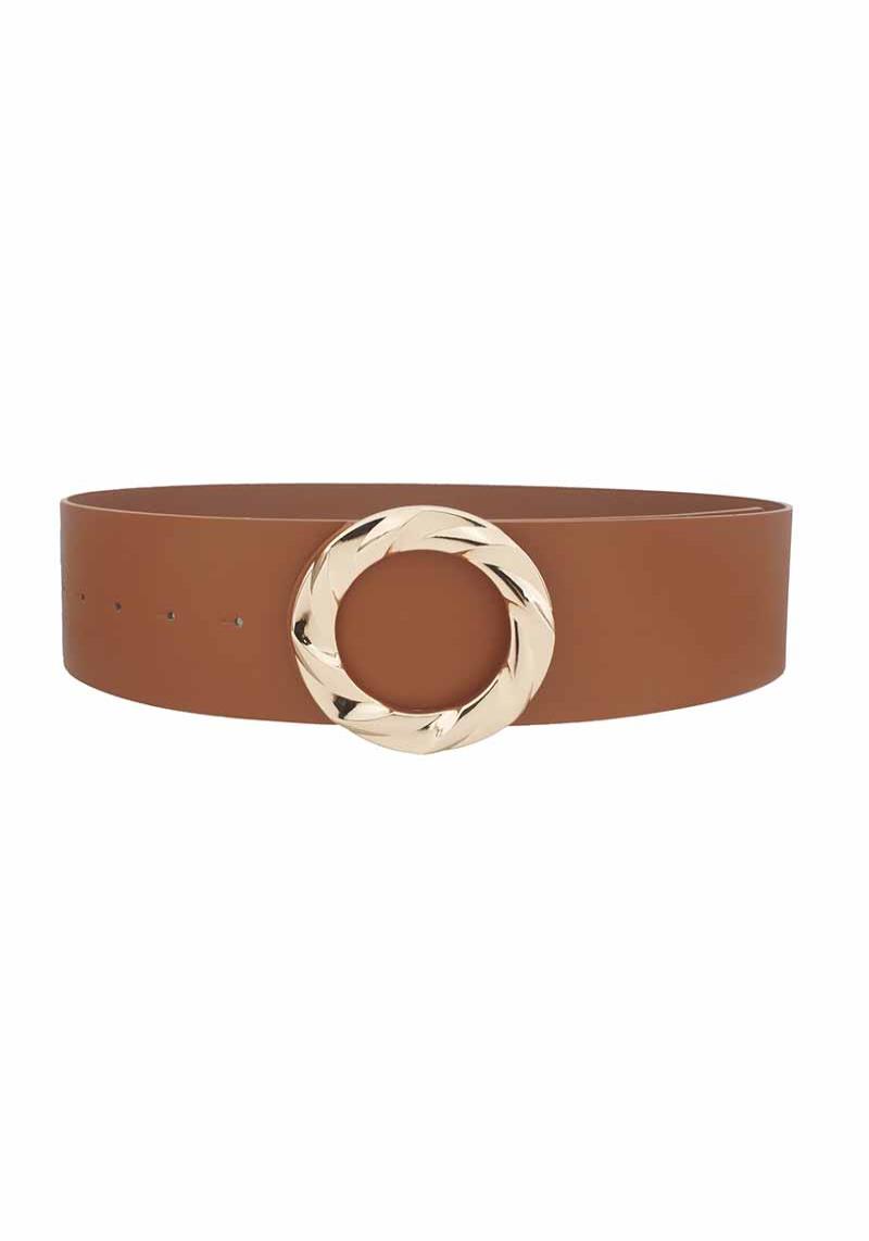 PLUS METAL WIDE CIRCLE BUCKLE BELT