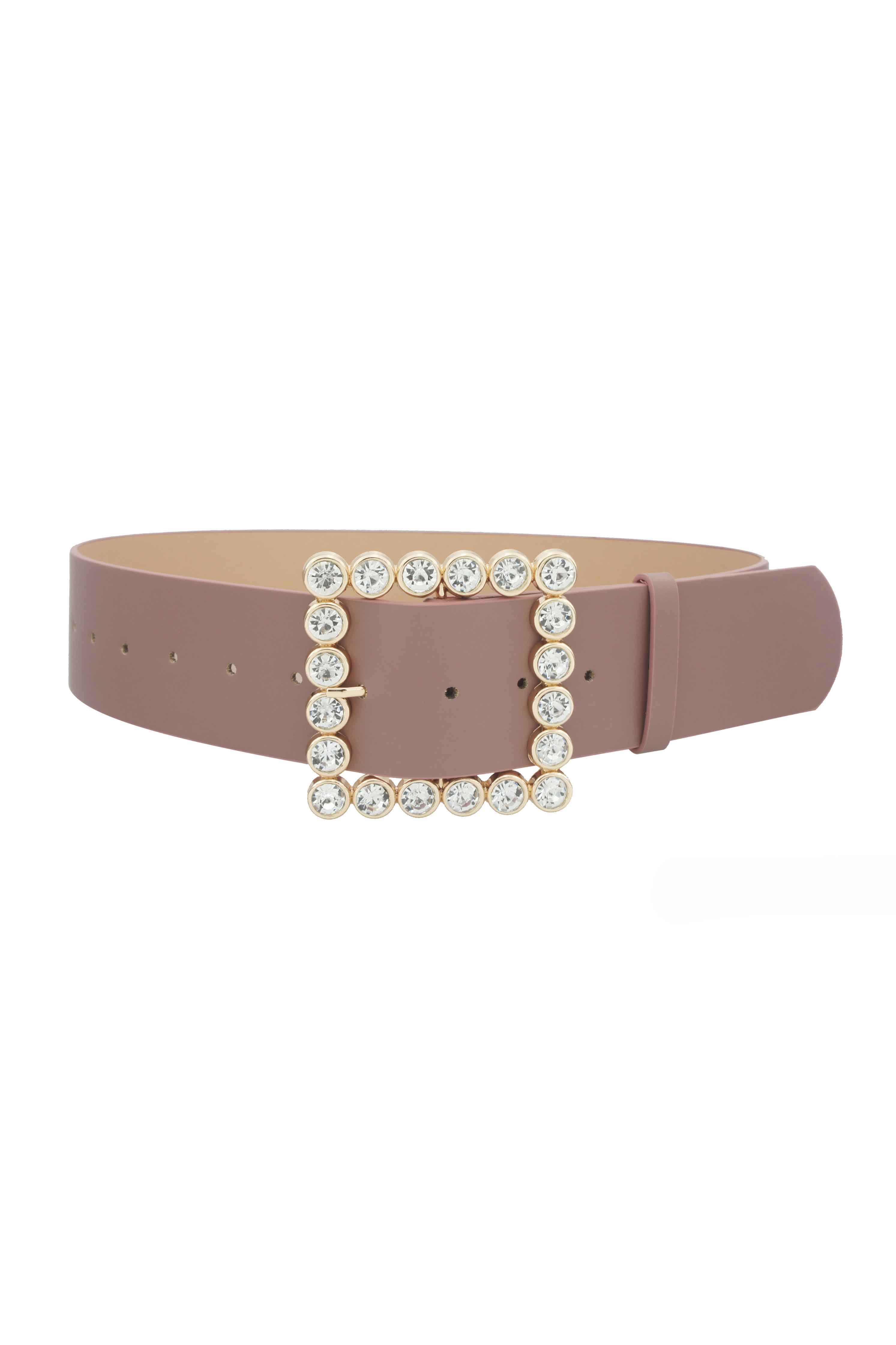 RHINESTONE RECTANGLE BUCKLE BELT