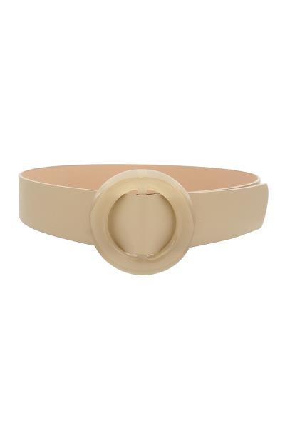 TONAL PLASTIC CIRCLE BUCKLE PU BELT