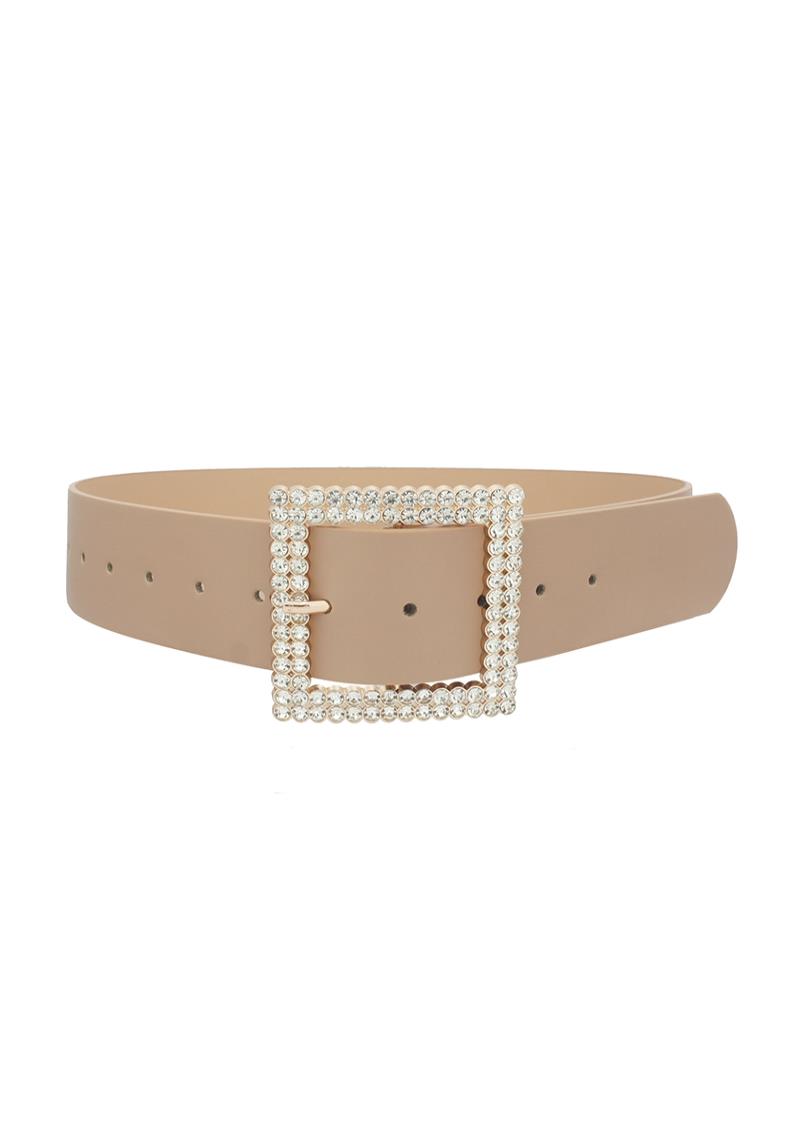 RECTANGLE RHINESTONE BUCKLE BELT