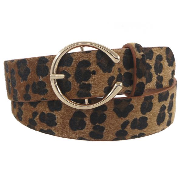 CLEAN HORSESHOE LEOPARD BELT