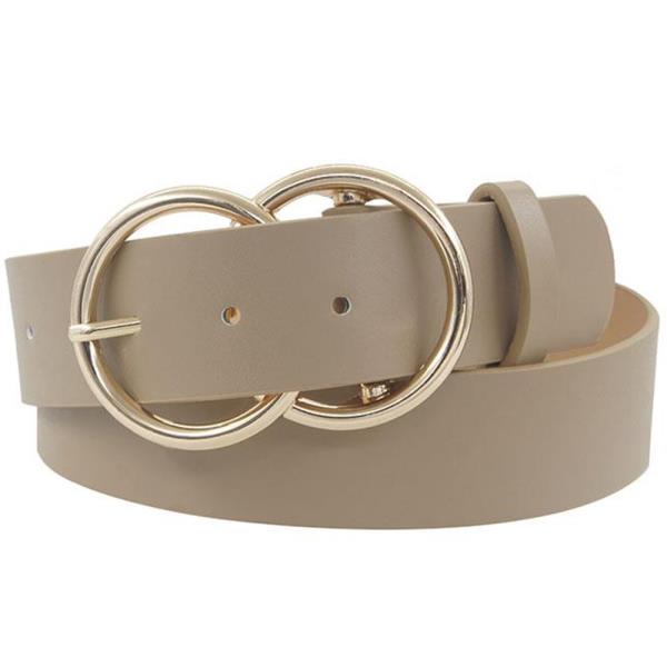 DOUBLE CIRCLE FAUX LEATHER JEAN BELT